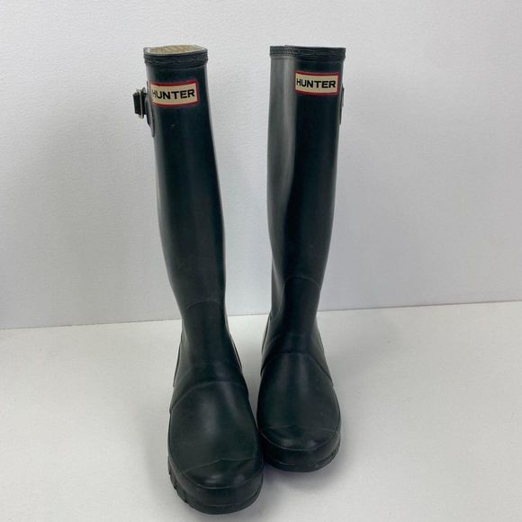 HUNTER ORIGINAL TALL GREEN RAIN BOOTS - Picture 1 of 5